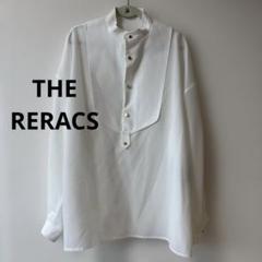 THERERACS ザリラクスホワイトシャツ スタンドカラー ゴールドボタン THERERACS ザリラクスホワイトシャツ スタンドカラー ゴールド