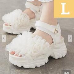 【新品未使用】 フリルスポーツサンダル L アイボリー