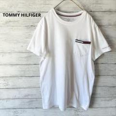 【トミーヒルフィガー】半袖Tシャツ S 白 ホワイト ロゴ お洒落 カンボジア製