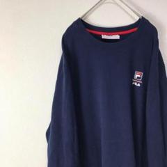 USA古着 フィラ FILA オーバーサイズ スウェット ネイビー