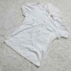 エスピエ　espie ポロシャツ (S) 半袖　キッズ服　シンプル　ホワイト