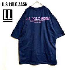 ユーエスポロアッスン ロゴTシャツ LL ネイビー ビックシルエット