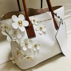 ＼半額SALE／ 白 トートバッグ マークジェイコブス デイジー ポーチ フラワー バッグ