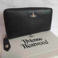 美品 ヴィヴィアンウエストウッド ラウンド 長財布 ブラック レザー オーブ 黒 美品 Vivienne Westwood ラウンドファスナー長財布 オーブ 黒