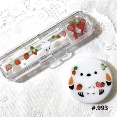 シマエナガ✧︎レジン印鑑ケース朱肉付き 紫陽花 シマエナガ 印鑑ケース 朱肉ストラップ付き印鑑ケース はんこ