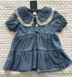 【新品未使用】80センチ　cottoli デニムチュニック　襟付き