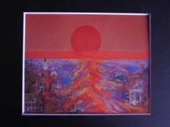 絹谷幸二、溢れくる陽の波、希少画集画、新品額付 絹谷幸二、夏日晴天湖上不二、希少画集画、新品額装、状態良好