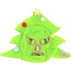 美品✨　クリスマスツリー マスク コスプレ 仮装 グリーン 1回使用