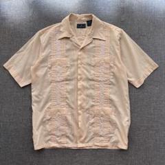 【90s古着】tropicool キューバシャツ 半袖シャツ ライトピンク M