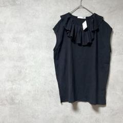美品✨アメリカンホリック　綿100%　ブラウス　黒　フリル　ノースリーブ　春夏