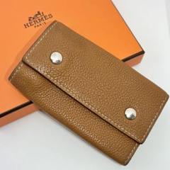 【エルメス】HERMES セリエ 4連キーケース レザー ブラウン 鍵入れ エルメス】HERMES セリエ 4連キーケース レザー ブラウン 鍵入れ