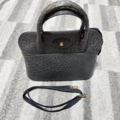 ドイツ製 ビンテージバッグ☆ オーストリッチ ブラック Yahoo!オークション - オーストリッチ ハンドバッグ ブラック