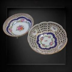 ★お値下げDresdenドレスデン　レースカット　フラワーポット陶器　ドイツ製 ☆お値下げDresdenドレスデン レースカット フラワーポット陶器