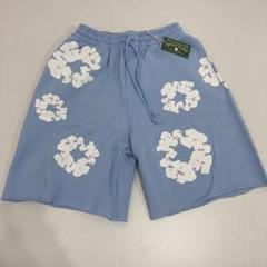限定価格 Denim Tears スウェット ハーフパンツ S スカイブルー