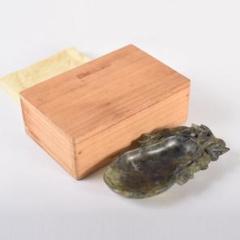 中国　玉石彫刻　瓢箪彫　水孟　筆洗　時代箱付　V　6955 中国 玉石彫刻 瓢箪彫 水孟 筆洗 時代箱付 V 6955 - メルカリ