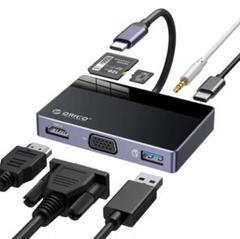 7-in-1 USB C ハブ アダプター 4K HDMI VGA 100W