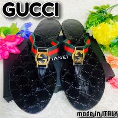 本革✨GUCCI✨グッチ✨サンダル✨インターロッキングG✨シェリーライン✨シマ