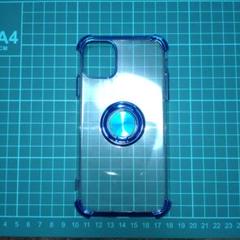 クリア ブルー スマホ ケース リング付き