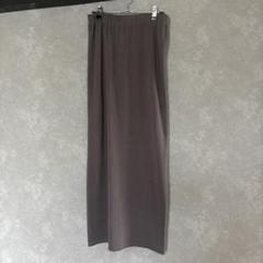 カフネ リブロングスカート あずき色 ウエストゴム