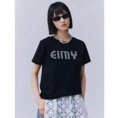 エイミーイストワール eimyistoire パールロゴTシャツ （BLACK