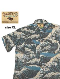 ★USA製★Western ALOHA★アロハシャツ★半袖★総柄★サーフ★XL★のサムネイル