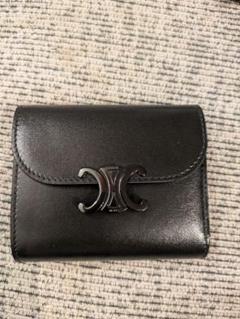 CELINE☆トリオンフ スモールフラップウォレット ブラック