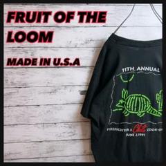 アニマル柄【USA製】90'sヴィンテージファイアーマンイベント記念企業Tシャツ
