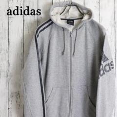 adidas アディダス 袖パフォーマンスロゴ＆3本ライン スウェットパーカー