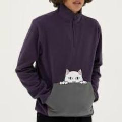 RIPNDIP リップンディップ　ハーフジップ　フリース　猫　XLサイズのサムネイル