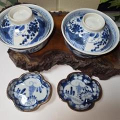 古伊万里　染付　蓋付　飯碗　５客揃え SHOP偶然と必然の間 古伊万里 飯椀 蓋付き 染付