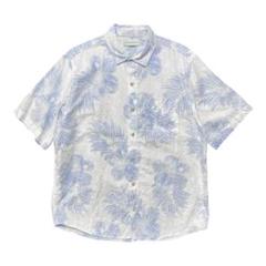古着 カリビアン リネン/コットン アロハシャツ ハワイアンシャツ ハイビスカス