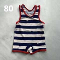 ベビー 水着 80 くじら ボーダー