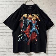 リメイク キャラクターT スーパーマン バットマン 半袖 Tシャツ XL 黒