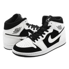 【超美品】NIKE AIR JORDAN 1 MID ホワイト ブラック