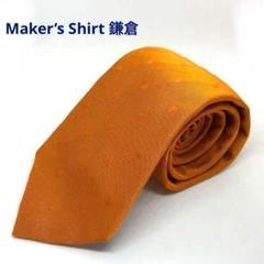 Maker’s Shirt 鎌倉　ネクタイ　オレンジ　ドット　ソリッドタイ手縫いのサムネイル