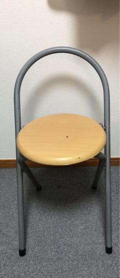 折りたたみ椅子 木製座面 金属フレーム