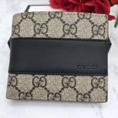 【未使用に近い】 GUCCI グッチ 札入れ 折り財布 財布 GG スプリーム