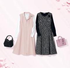 新品未使用 Ｒｅｎｅ パール付き ワンピース ルネ 真珠 ３６ 美品 Rene ルネ リネン・コットン混 ドット柄 パールボタン