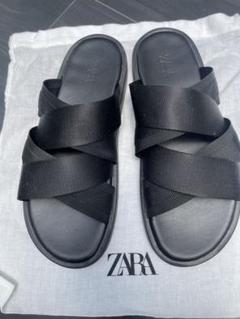 ZARA 黒 クロスストラップサンダル　24センチ　美品　ベルトサンダル ダブルストラップ サンダル - ブラック | ZARA Japan / 日本