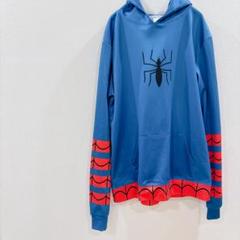 スパイダー フード付きパーカー 青 楽天市場】スパイダー パーカの通販