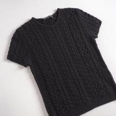 ラルフローレン　正規品　サマーニット　ケーブルニット　半袖　ブラック　美品