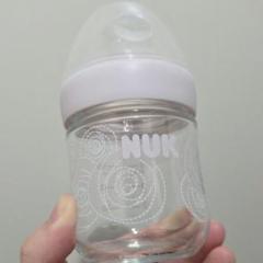 NUK ガラス哺乳瓶 120ml 乳首S×1・M×1
