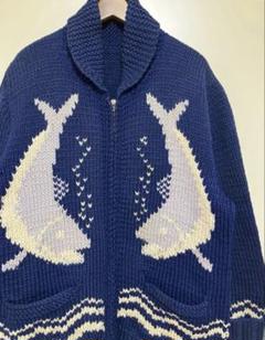 ヴィンテージ カウチン シャチ柄 60's LLカーディガン ニット セーター ヴィンテージ カウチン シャチ柄 60's LLカーディガン ニット