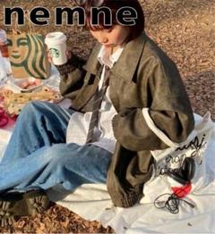 美品 nemne ネンネ フェイクレザーダブルジップスタンド ブルゾンのサムネイル