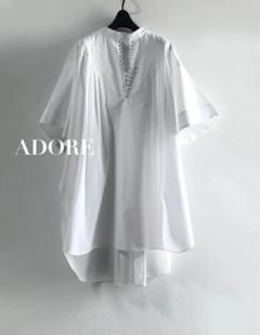 【未使用】ADOREハイカウントプルオーバー ブラウス 38 アドーア 未使用】ADOREハイカウントプルオーバー ブラウス 38 アドーア