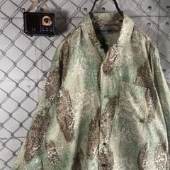 KANSAIMAN 総柄シャツ レーヨン シルク混 くすみカラー