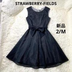 STRAWBERRY-FIELDS シアーチェックノースリーブワンピース　2 STRAWBERRY-FIELDS シアーチェックノースリーブワンピース 2