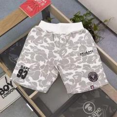 BAPE ショートパンツ ホワイト・グレー迷彩 - メルカリ