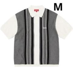 Supreme Stripe Button Up Polo M ニットポロ