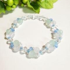 天然石　ブレスレット　＊No. 591＊ハンドメイド　パワーストーン　編み